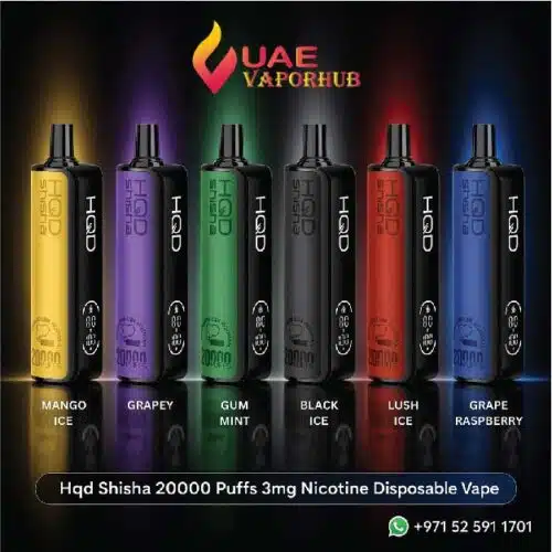 HQD Shisha 20000 Puffs 2% Disposable vape at UAE Vapor Hub